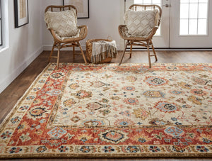 Carrington 9826805F Ivory/Red Rug - Baconco