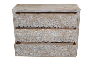 Carved Three Drawer Chest - Baconco