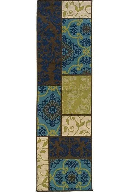 Caspian 3066V Brown/ Blue Rug - Baconco