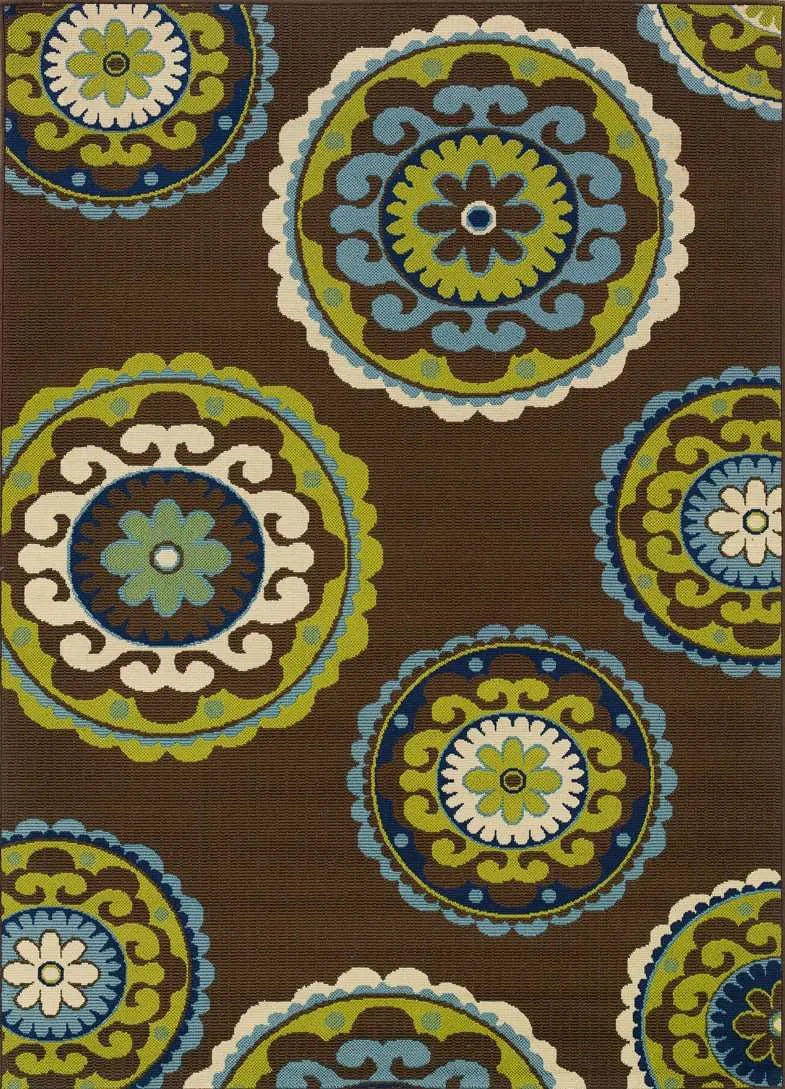 Caspian 859D Brown/ Green Rug - Baconco