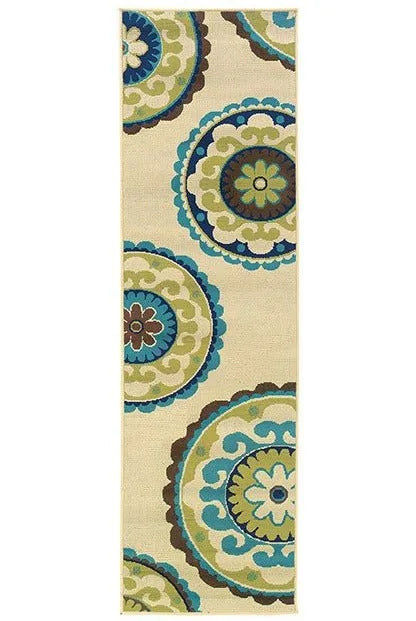 Caspian 859J Ivory/ Green Rug - Baconco