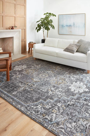 Cassandra Csn-02 Charcoal/Gold Rug - Baconco