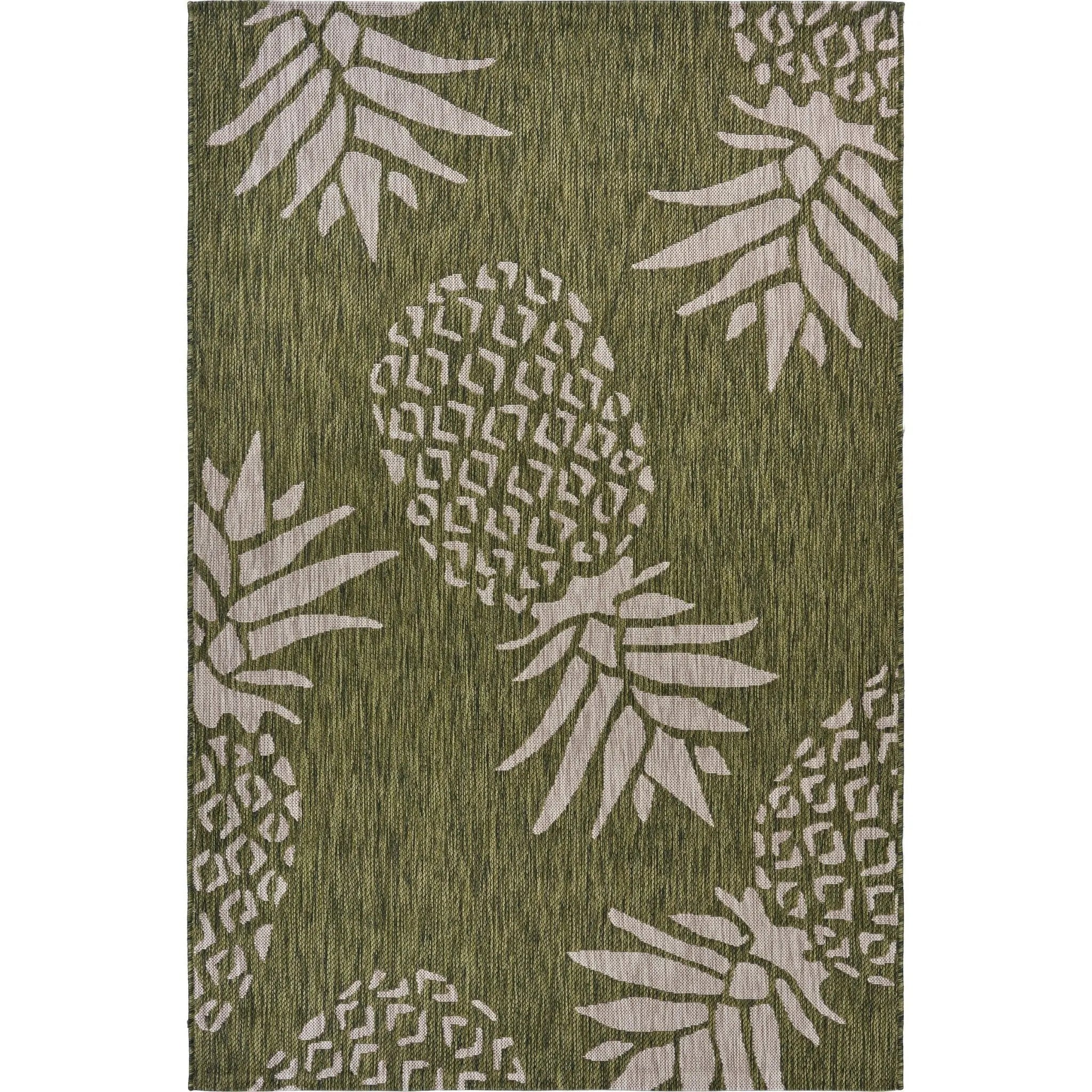 Catalina LR81500 Dark Green/Beige Rug - Baconco