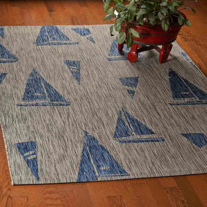 Catalina LR81502 Gray/Navy Rug - Baconco