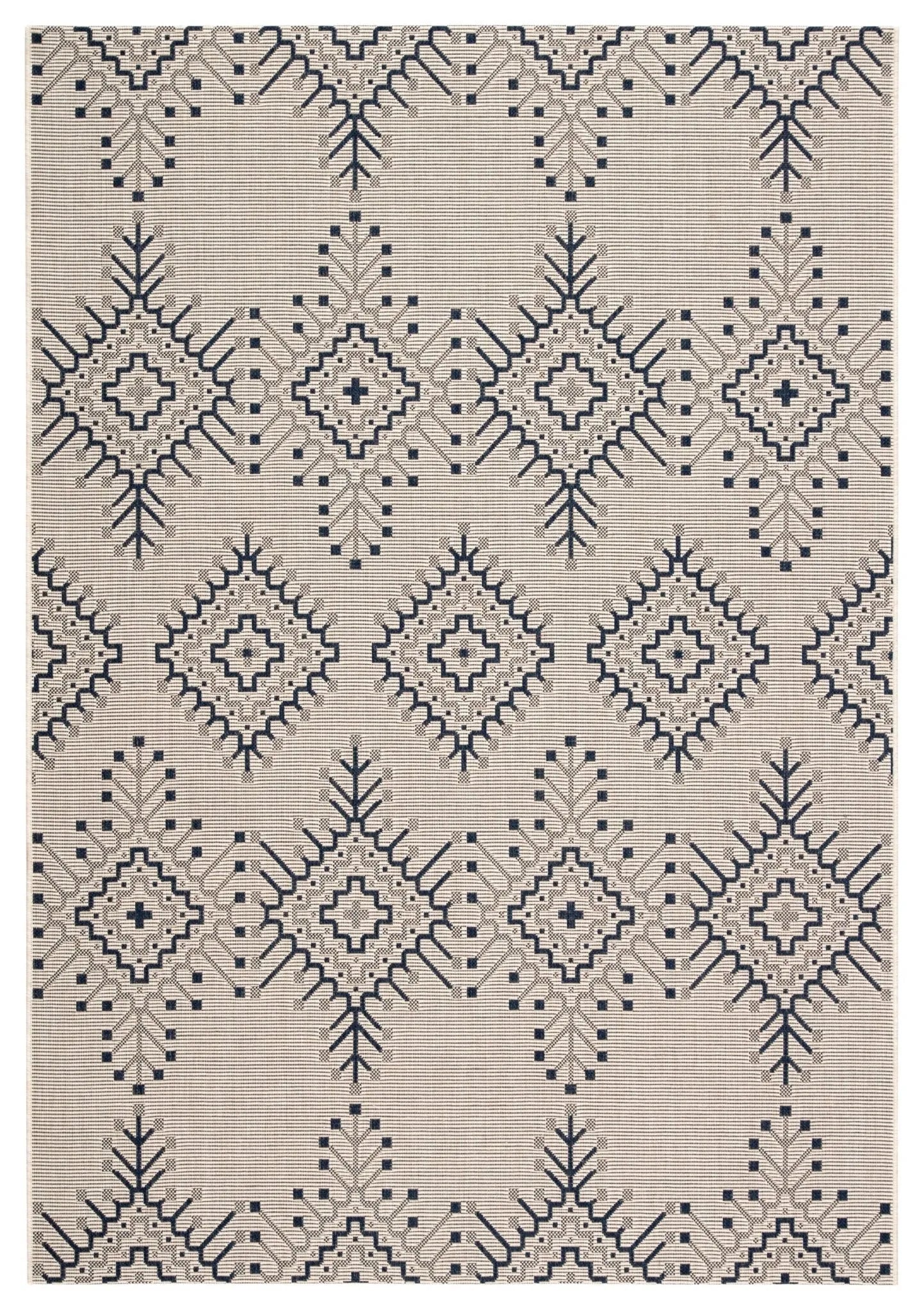 Catamaran CAM06 Compass Ivory/Blue Rug - Baconco