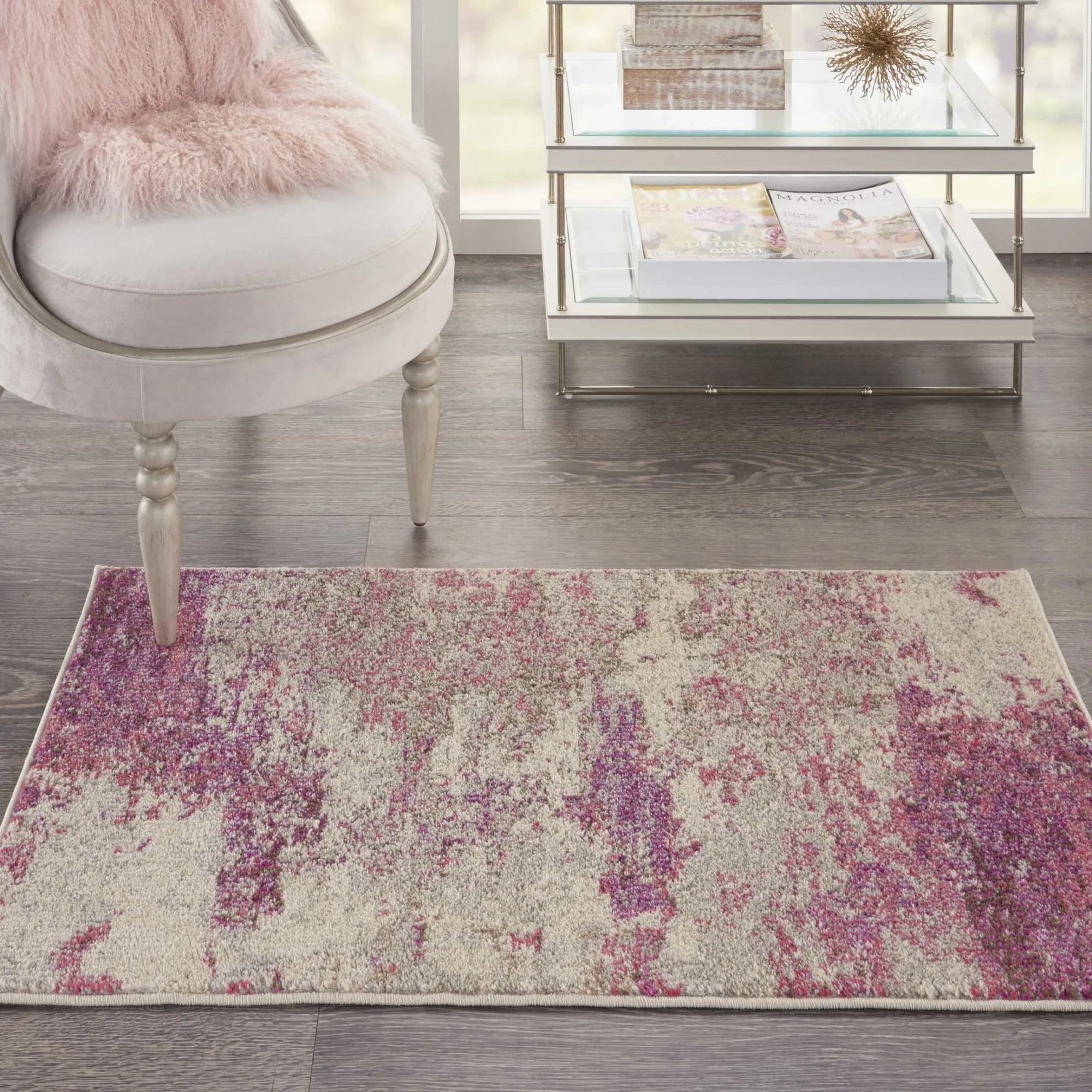 Celestial CES02 Ivory/Pink Rug - Baconco