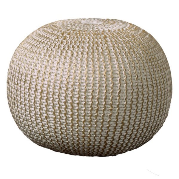 Celtic 08125BNG Bone/Gold Pouf - Baconco