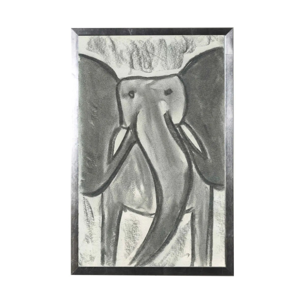 Charcoal Elephant Framed Art - Baconco