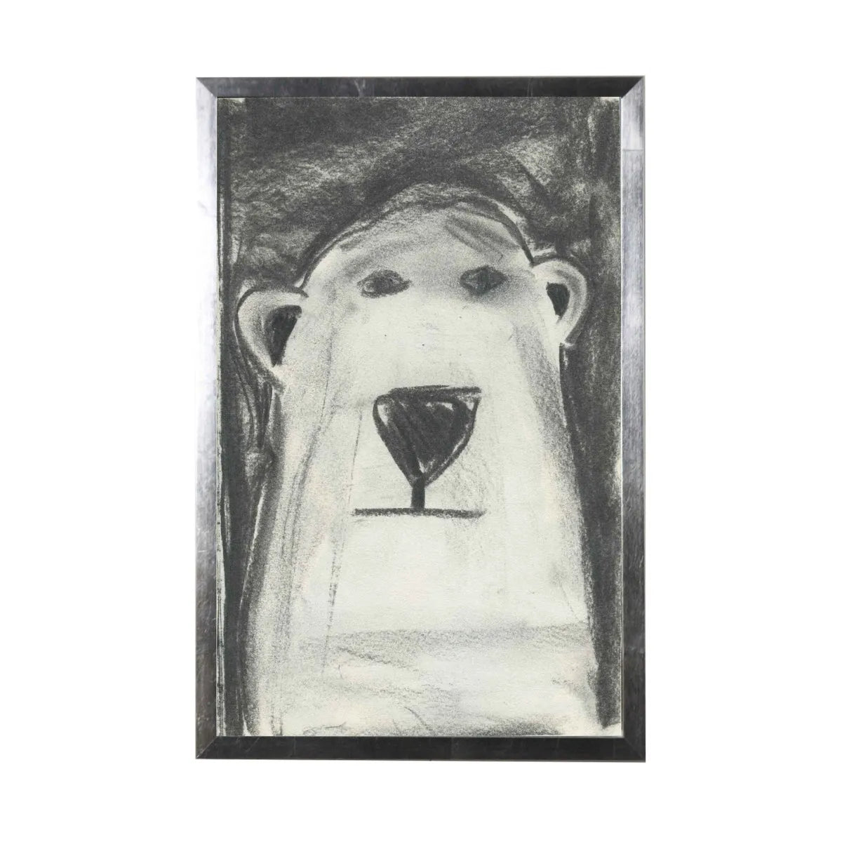 Charcoal Polar Bear Framed Art - Baconco