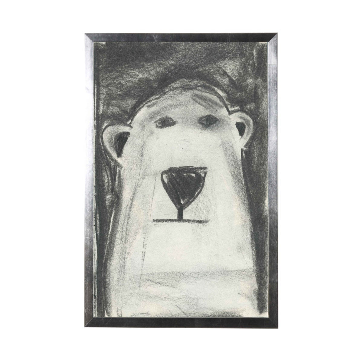 Charcoal Polar Bear Framed Art - Baconco