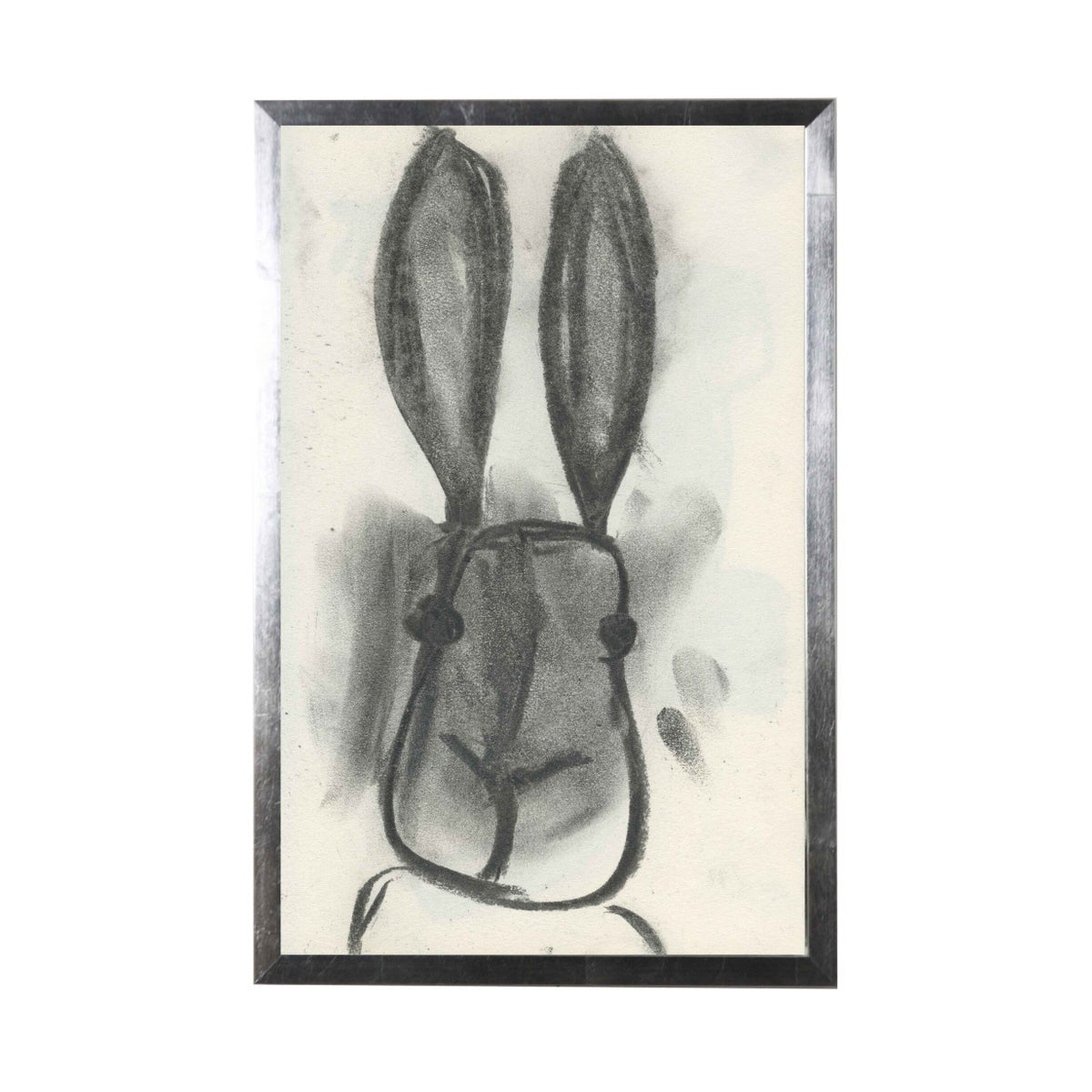 Charcoal Rabbit Framed Art - Baconco