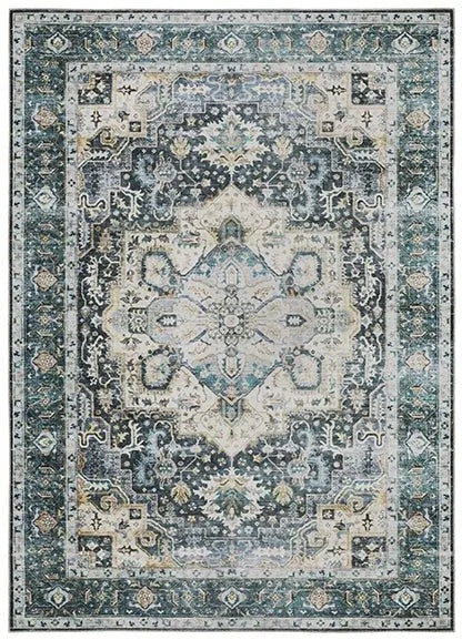 Charleston CHA01 Blue/Ivory Rug - Baconco