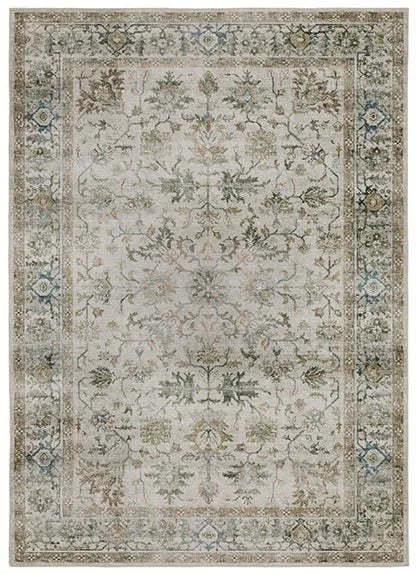 Charleston CHA10 Tan/Green Rug - Baconco