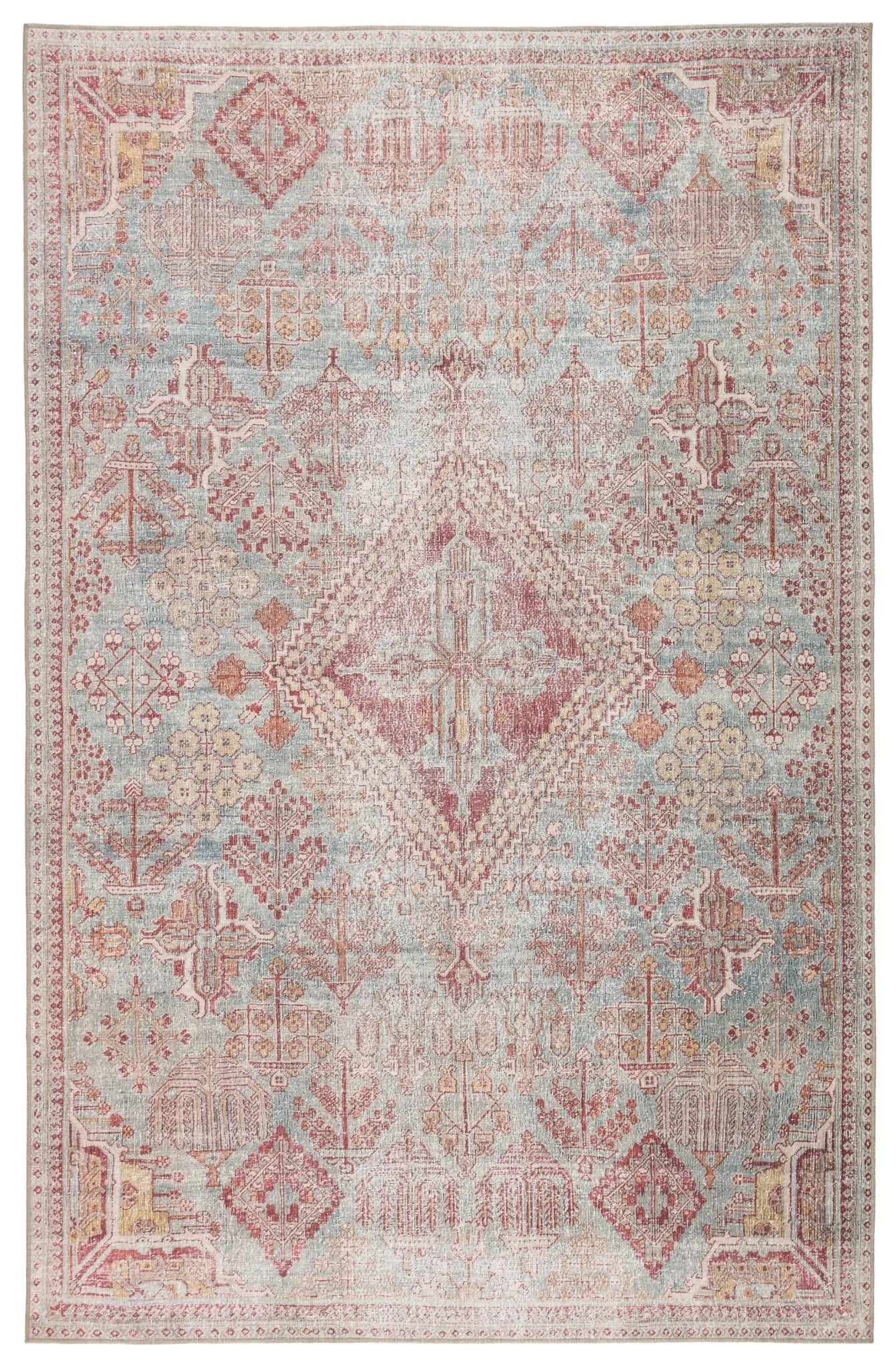 Chateau Cht05 Kendrick Sky Blue/Pink Rug - Baconco