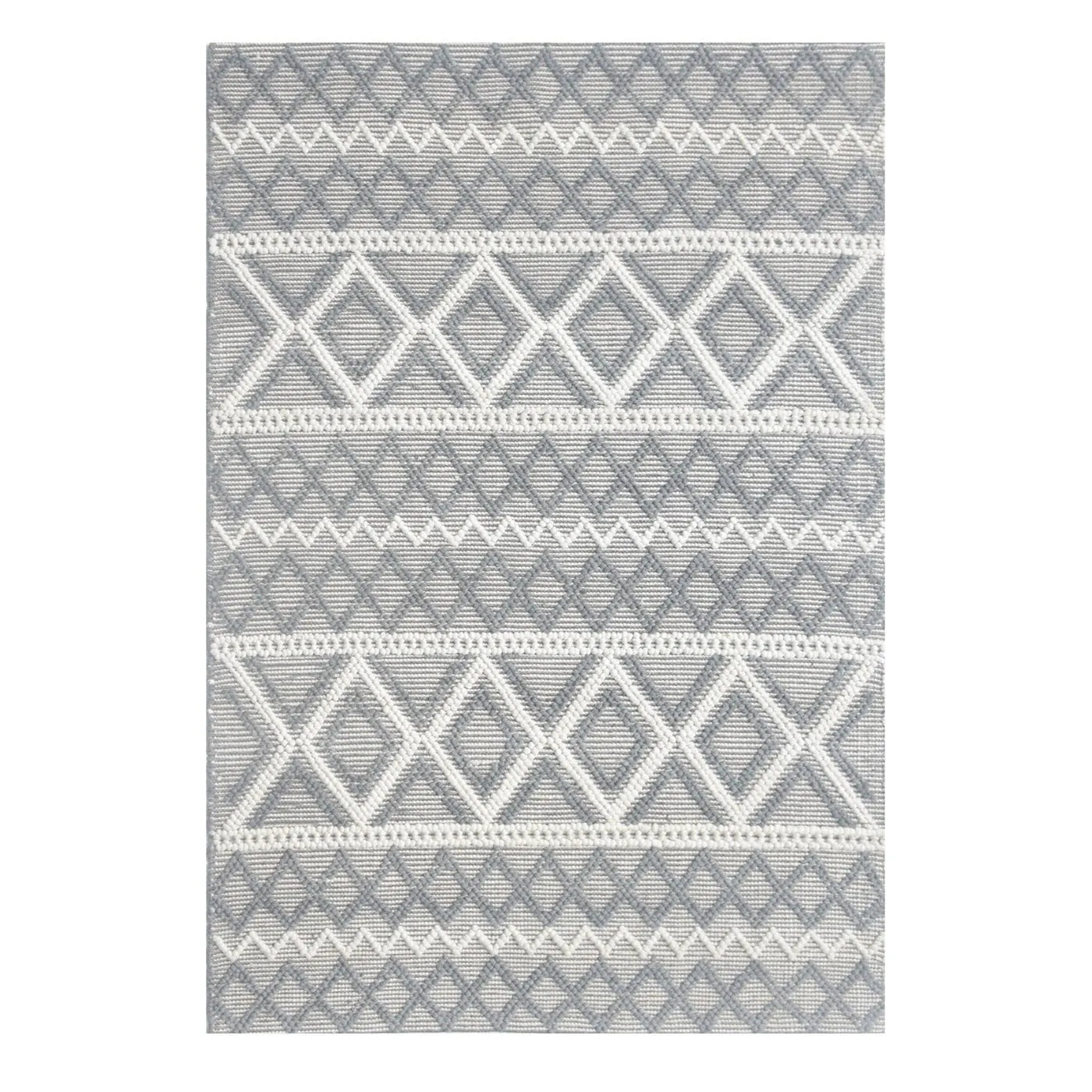 Chloe 7725 Grey/Ivory Boho Rug - Baconco