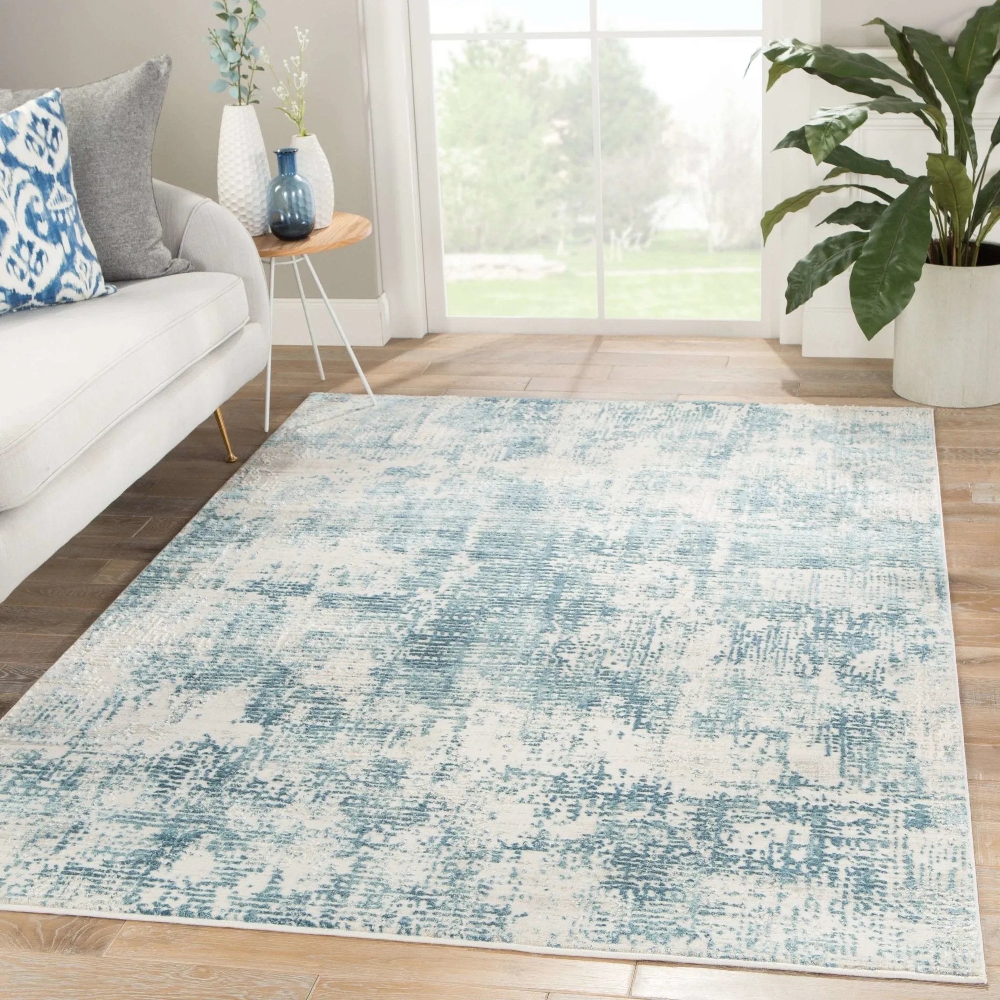 Cirque CIQ21 Eero Silver Birch/Smoke Blue Rug - Baconco