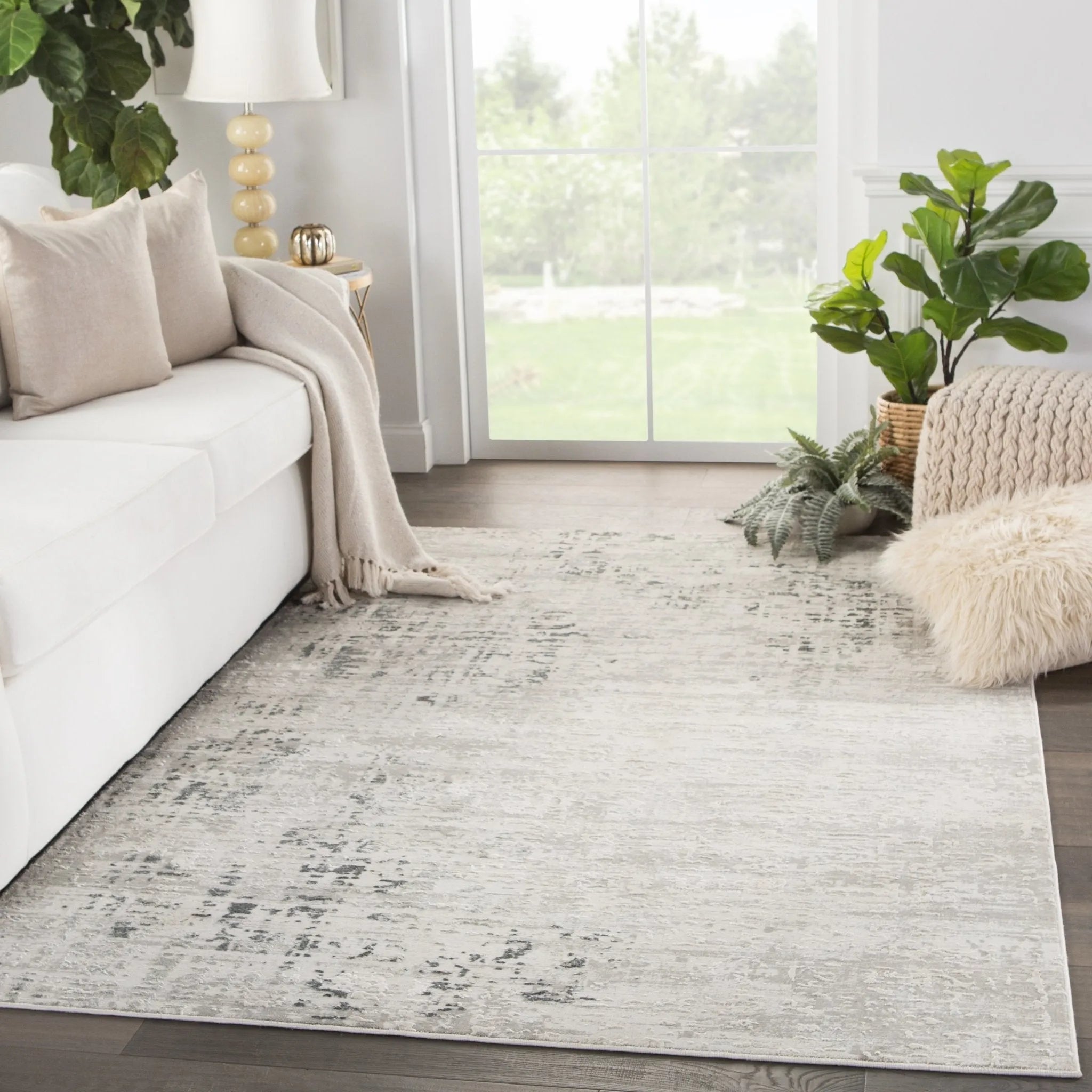 Cirque CIQ30 Cian Gray/Ivory Rug - Baconco