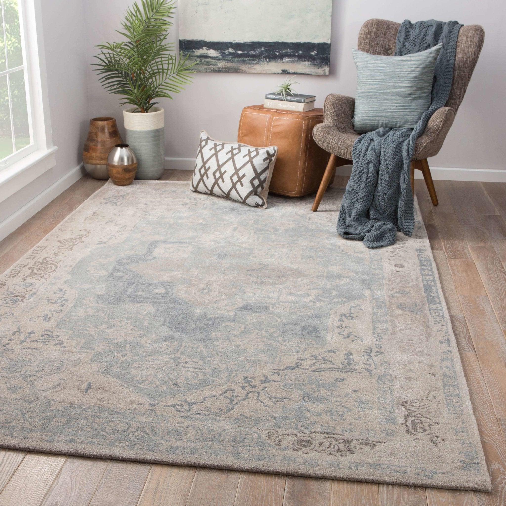 Citrine CIT04 Bronde Grey/Light Blue Rug