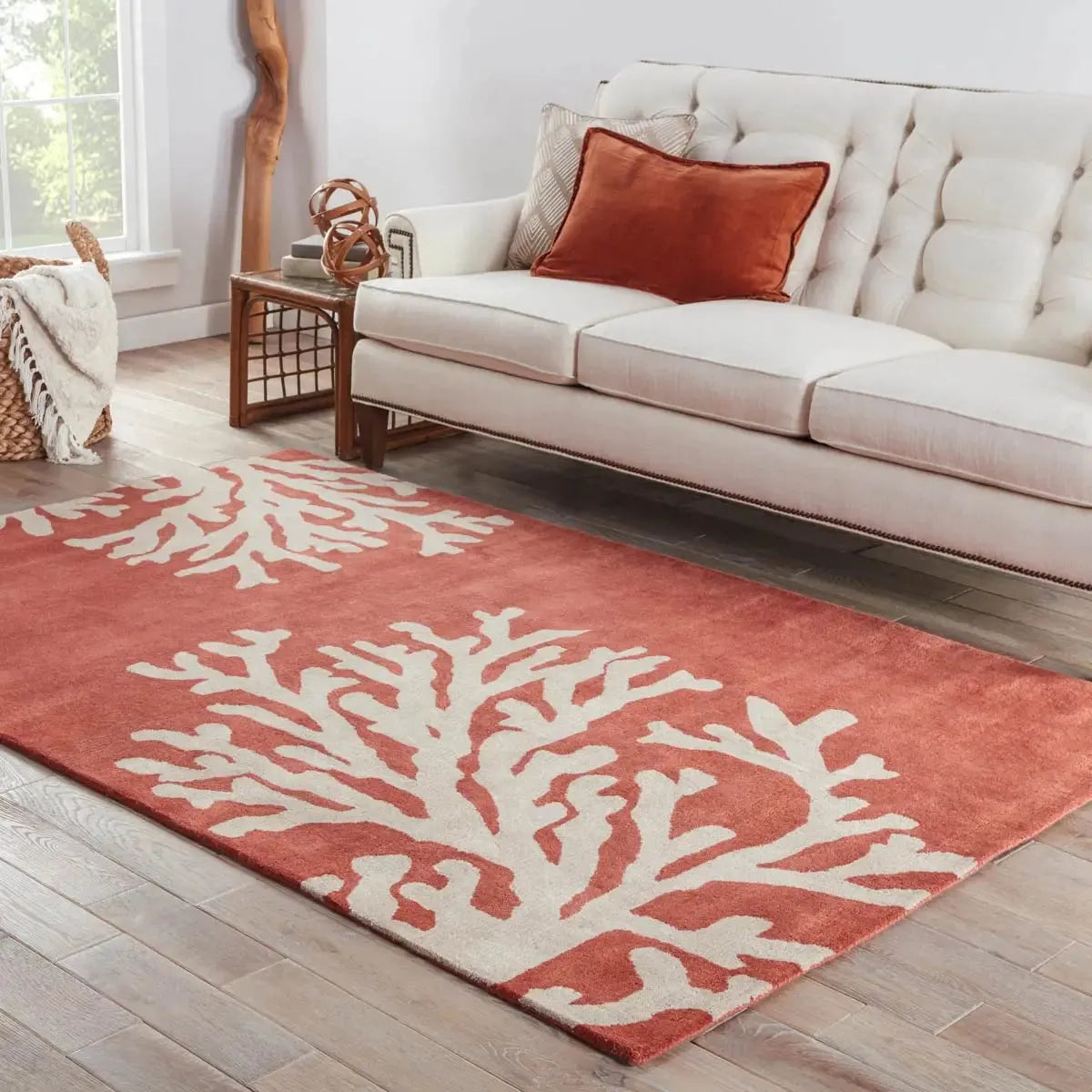 Coastal Seaside COS02 Bough Apricot Brandy / Doe Skin Rug - Baconco