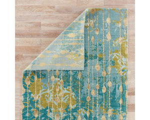 Connextion By Jenny Jones-Global CG08 Ruby Room Canal Blue/Dark Citron Rug - Baconco