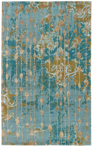 Connextion By Jenny Jones-Global CG08 Ruby Room Canal Blue/Dark Citron Rug - Baconco