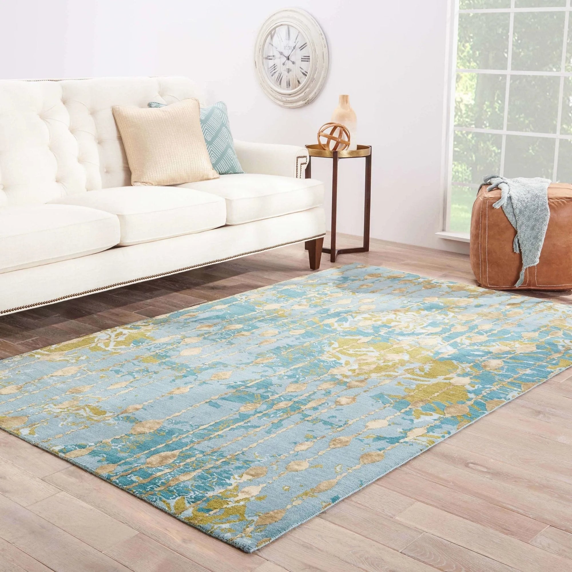 Connextion By Jenny Jones-Global CG08 Ruby Room Canal Blue/Dark Citron Rug - Baconco