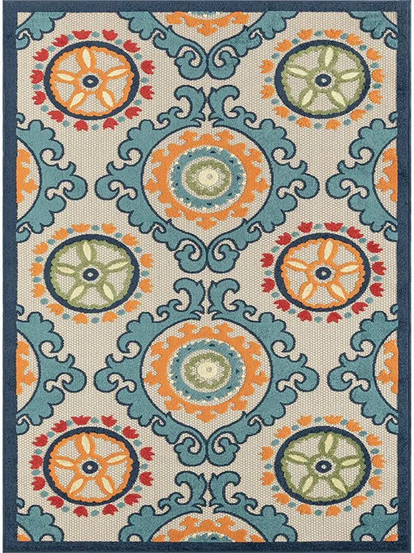 Copa Cabana 81811TML Teal/Multi Rug - Baconco