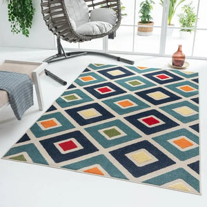 Copa Cabana 81816TML Teal/Multi Rug - Baconco