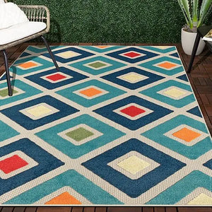 Copa Cabana 81816TML Teal/Multi Rug - Baconco