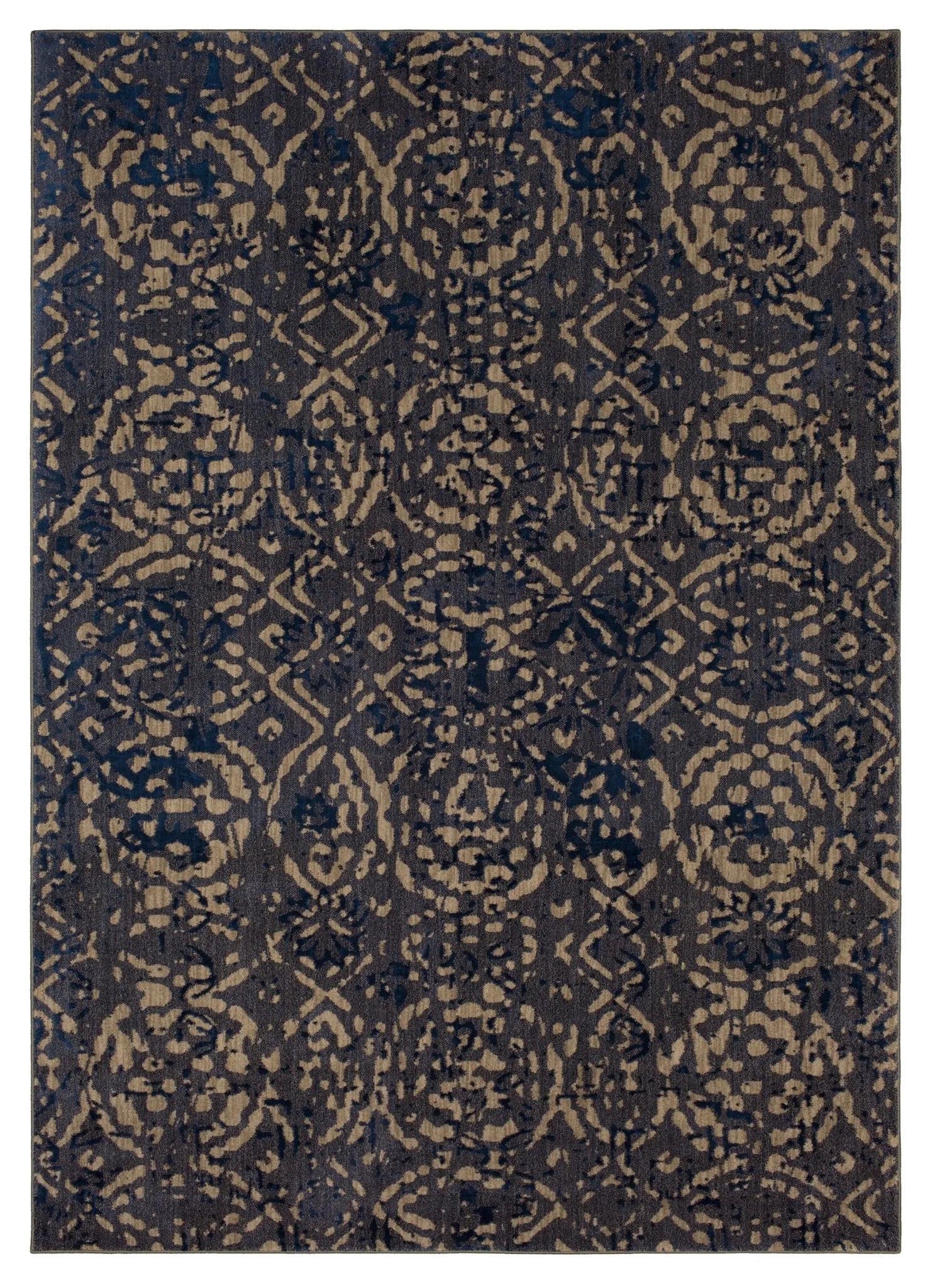 Cosmopolitan Block Print by Patina Vie Ink Blue 91639 50139 Rug - Baconco