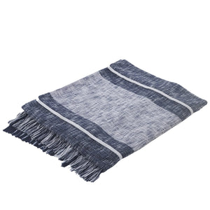 Cotton Lr81484 Navy/White Coverlet - Baconco