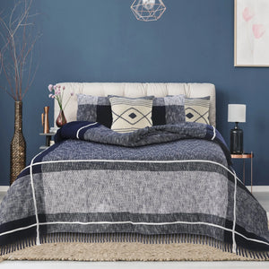 Cotton Lr81484 Navy/White Coverlet - Baconco