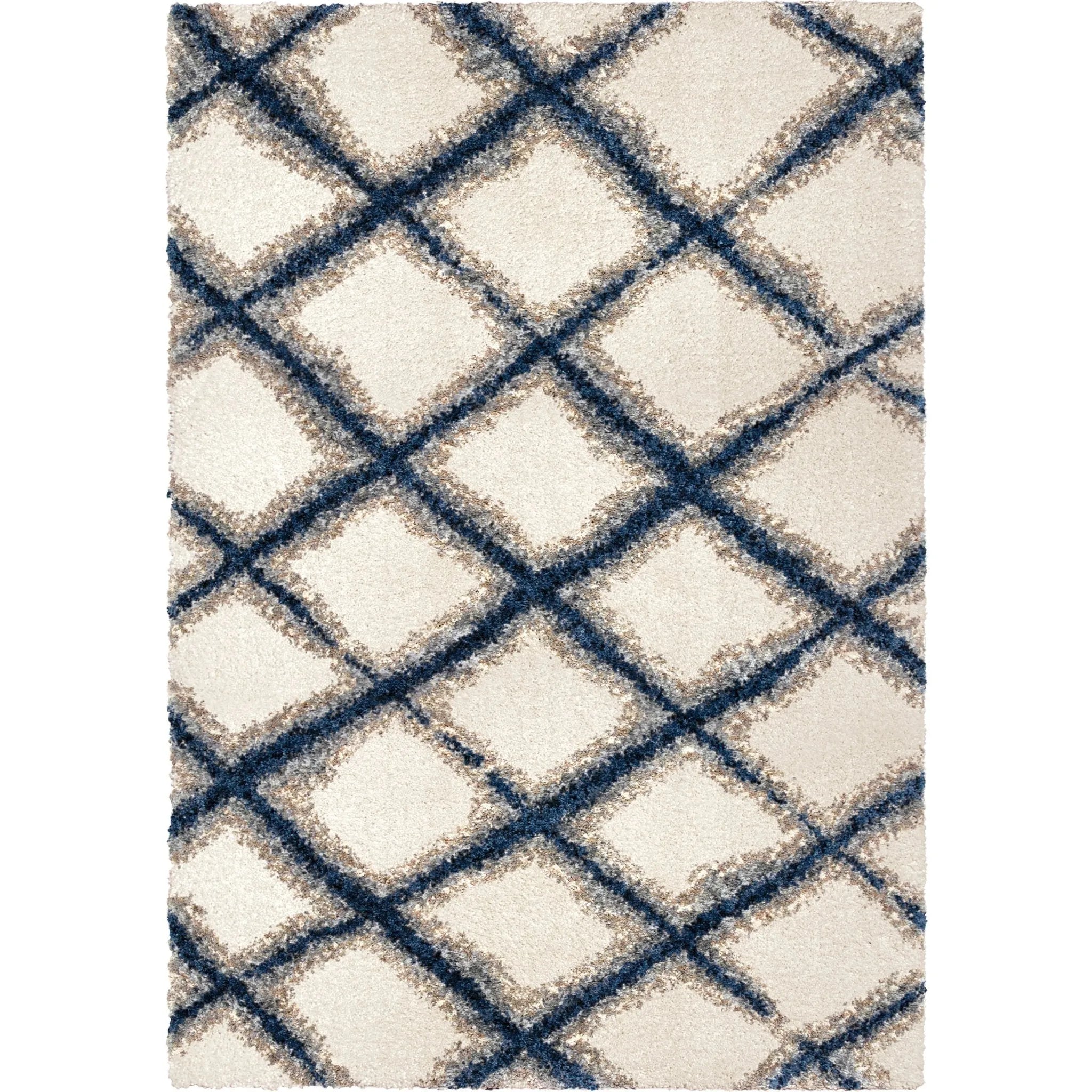 Cotton Tail 8308 Line Trellis White Rug - Baconco