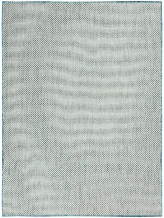 Courtyard COU01 Ivory/Aqua Rug - Baconco