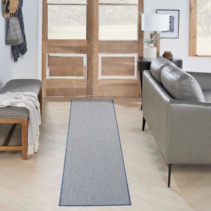 Courtyard COU01 Ivory/Blue Rug - Baconco