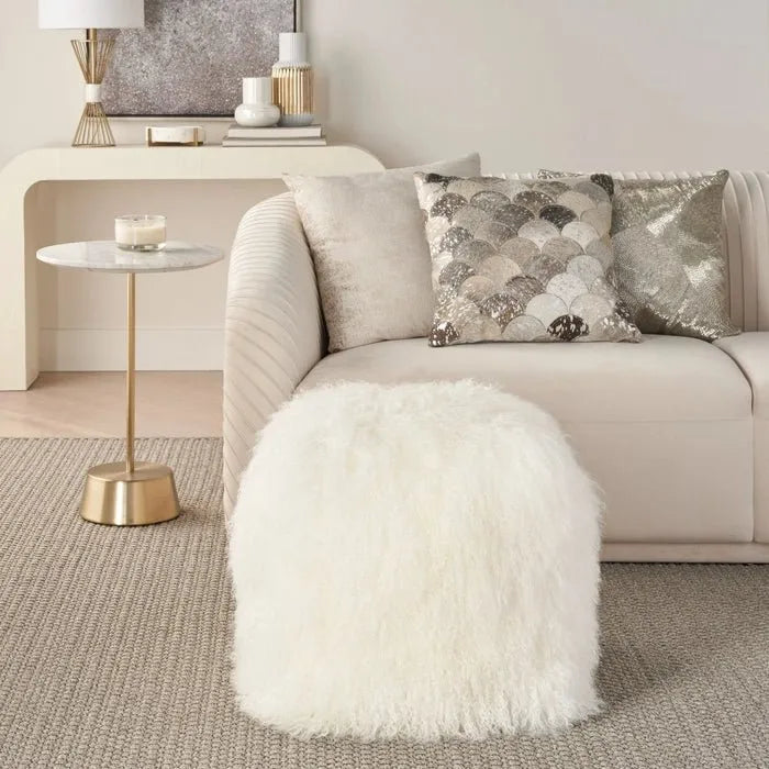 Couture Fur PR101 White Pouf - Baconco