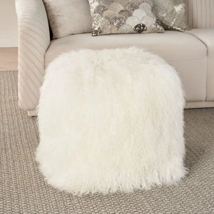 Couture Fur PR101 White Pouf - Baconco