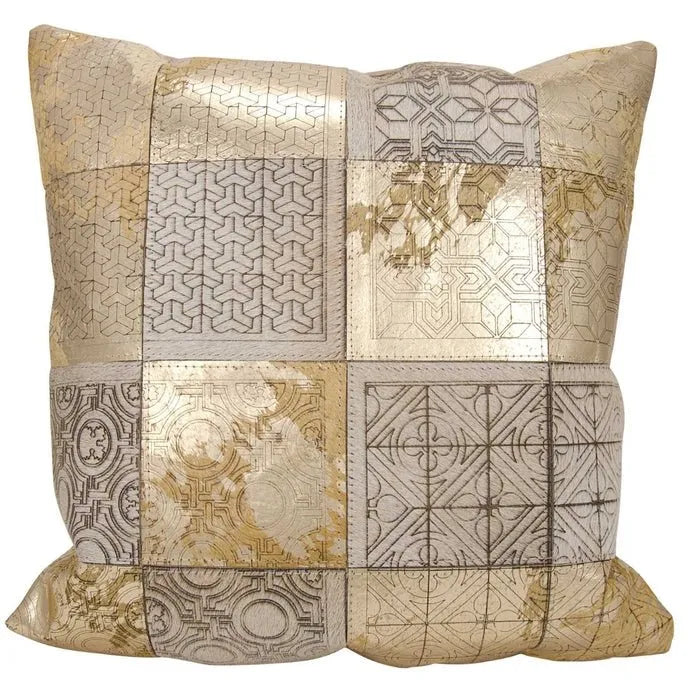 Couture Nat Hide S6078 Beige/Gold Pillow - Baconco