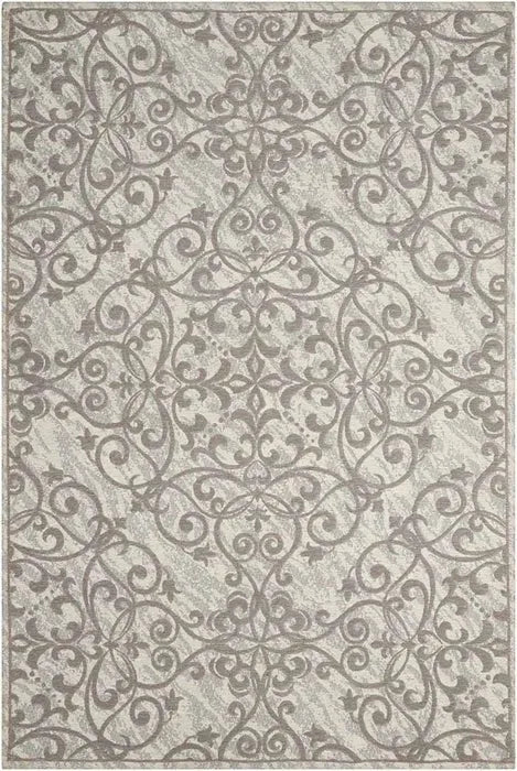 Damask DAS01 Ivory/Grey Rug - Baconco