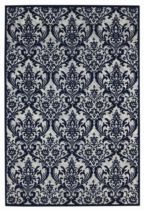 Damask DAS02 Ivory/Navy Rug - Baconco