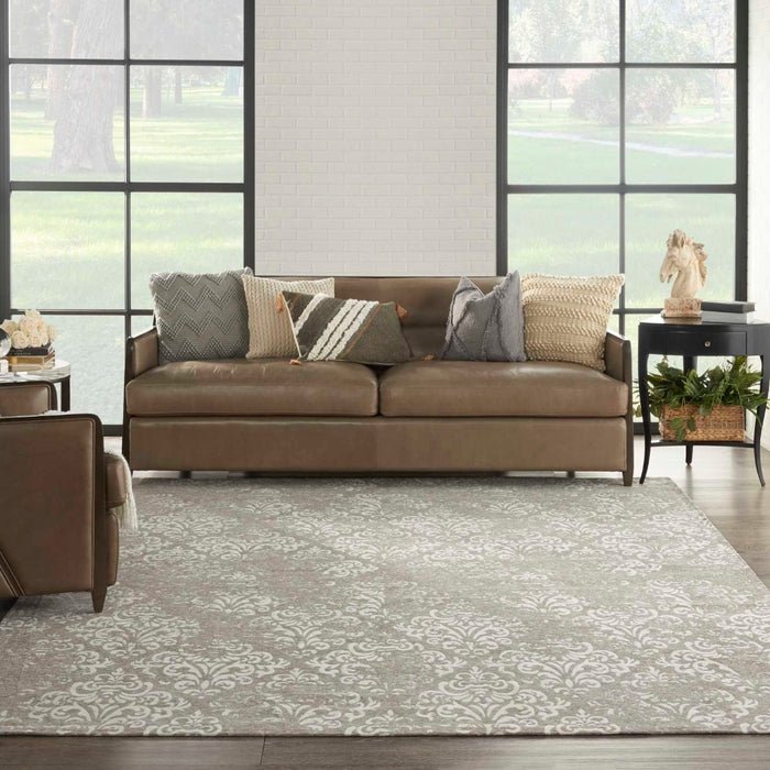 Damask DAS03 Ivory/Grey Rug - Baconco