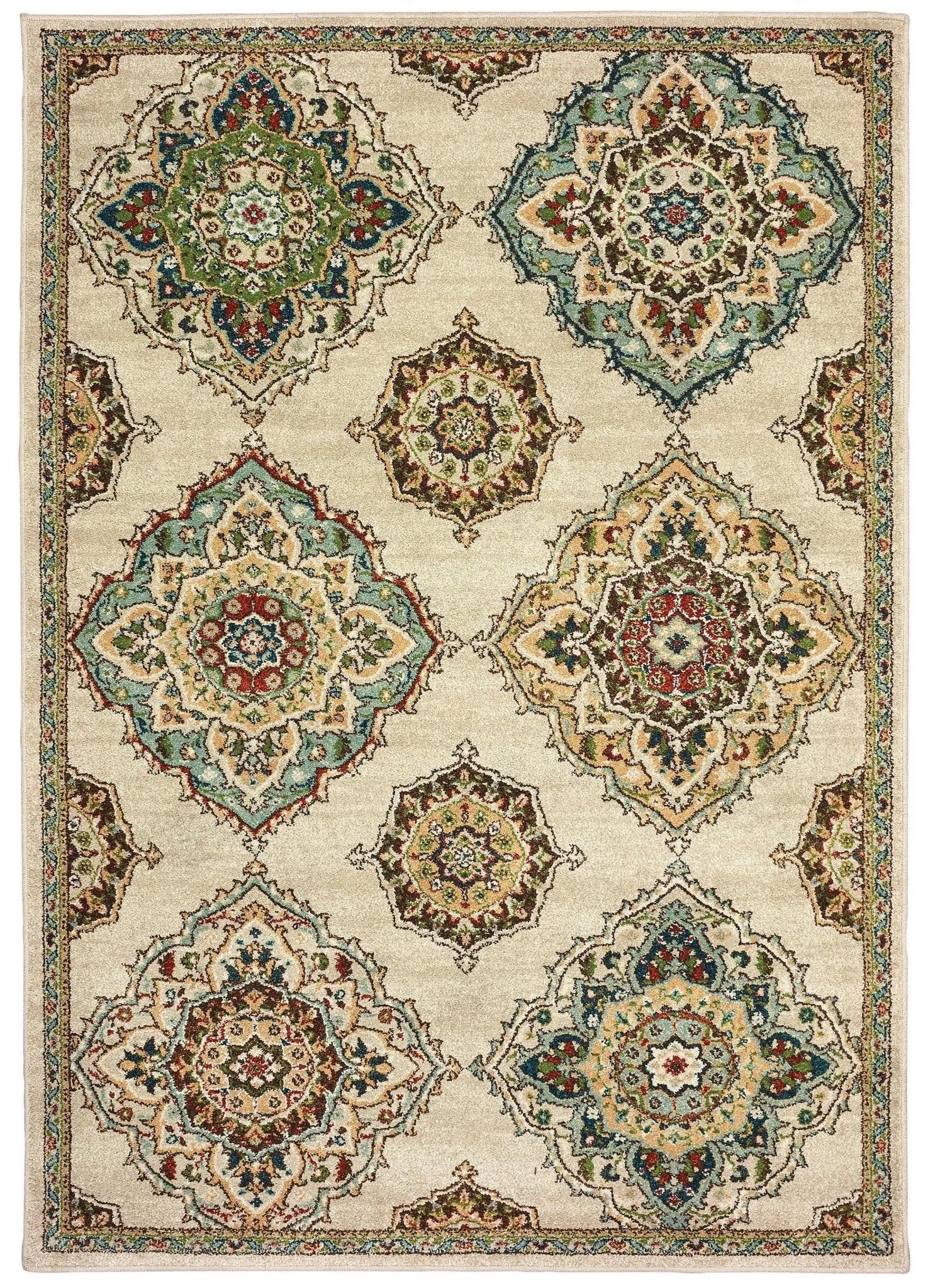 Dawson 8334A Beige/ Multi Rug - Baconco