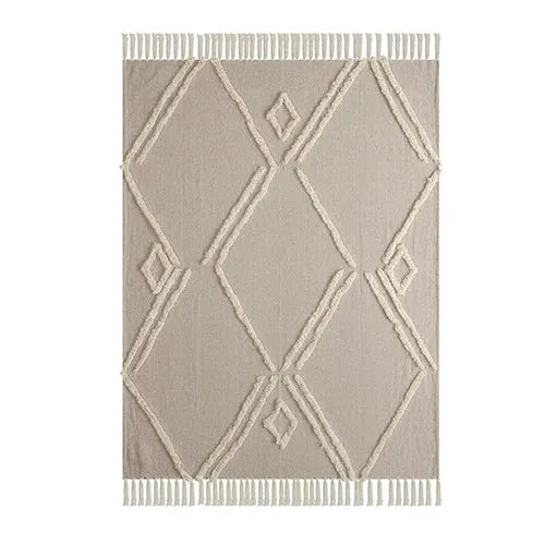 Diamond 80185BEI Beige Throw Blanket - Baconco