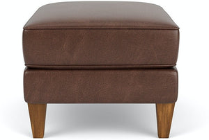 Digby Custom Leather Ottoman - Baconco