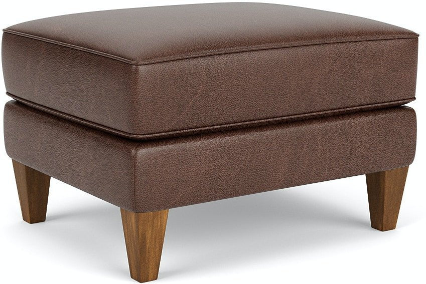 Digby Custom Leather Ottoman - Baconco