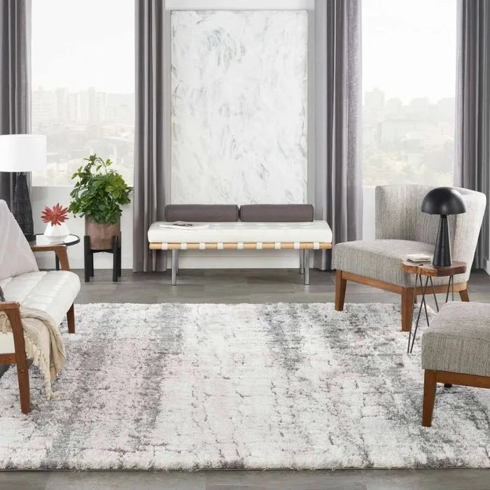 Dreamy Shag DRS01 Ivory/Charcoal Rug - Baconco