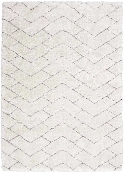 Dreamy Shag DRS03 Ivory/Grey Rug - Baconco