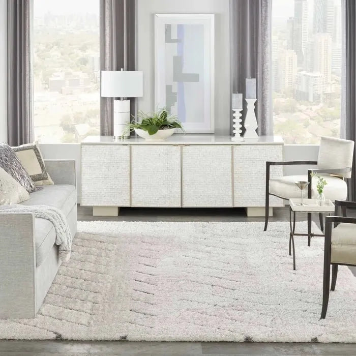 Dreamy Shag DRS03 Ivory/Grey Rug - Baconco