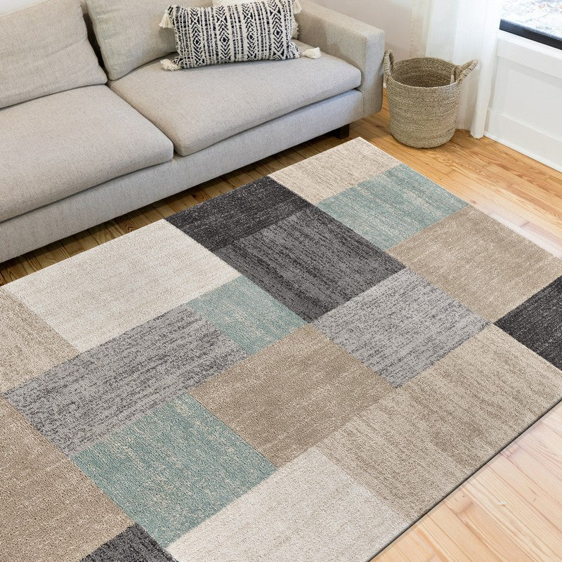 Dune Lr81663 Gray/Tan/Teal Rug - Baconco