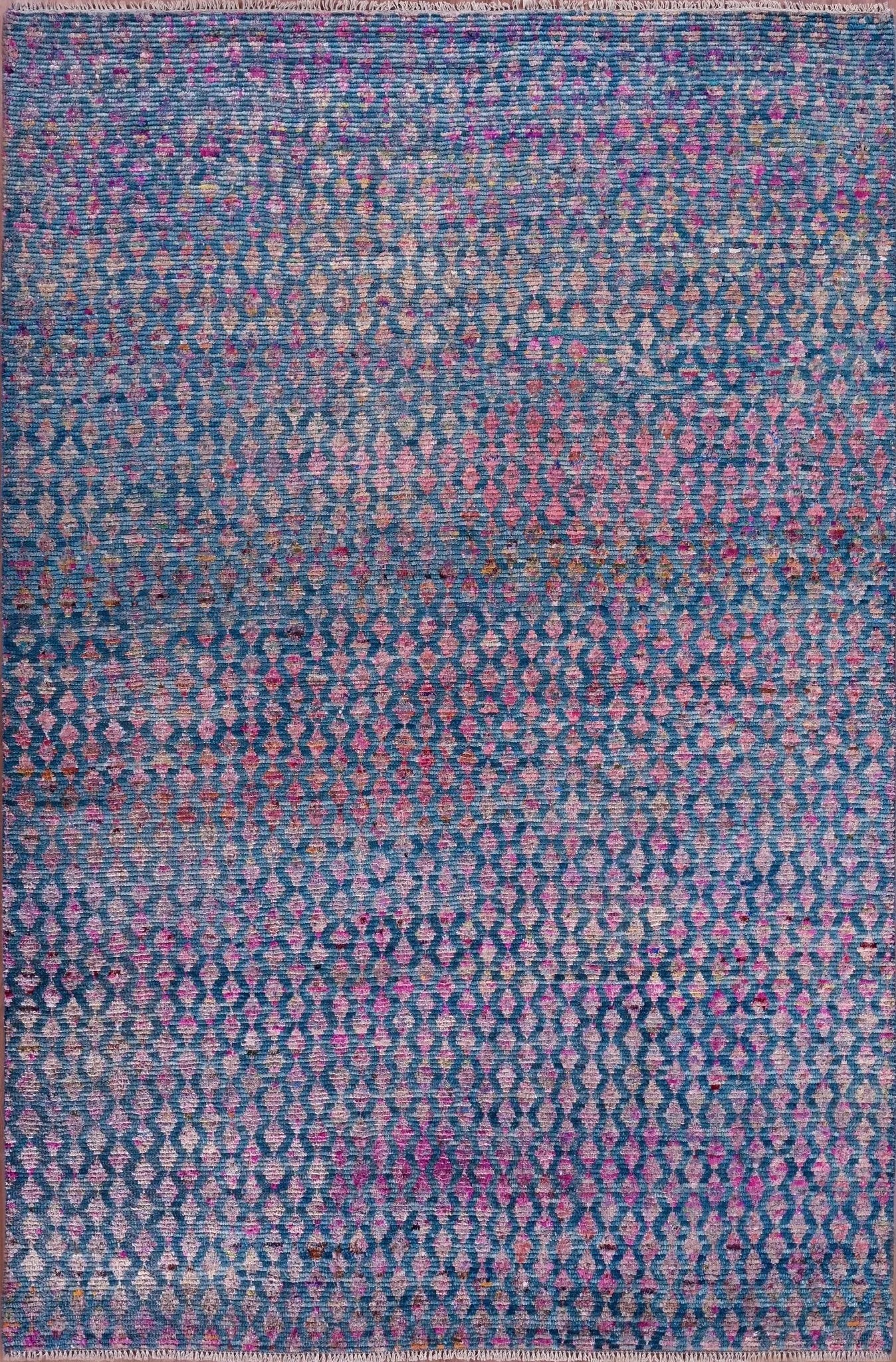 Durva Wool & Silk SC-30A Blue Rug - Baconco